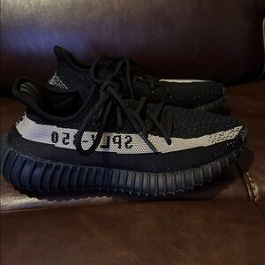 Yeezy Kids Black and Cream Sneakers Adidas Yeezy Boots 350 V2